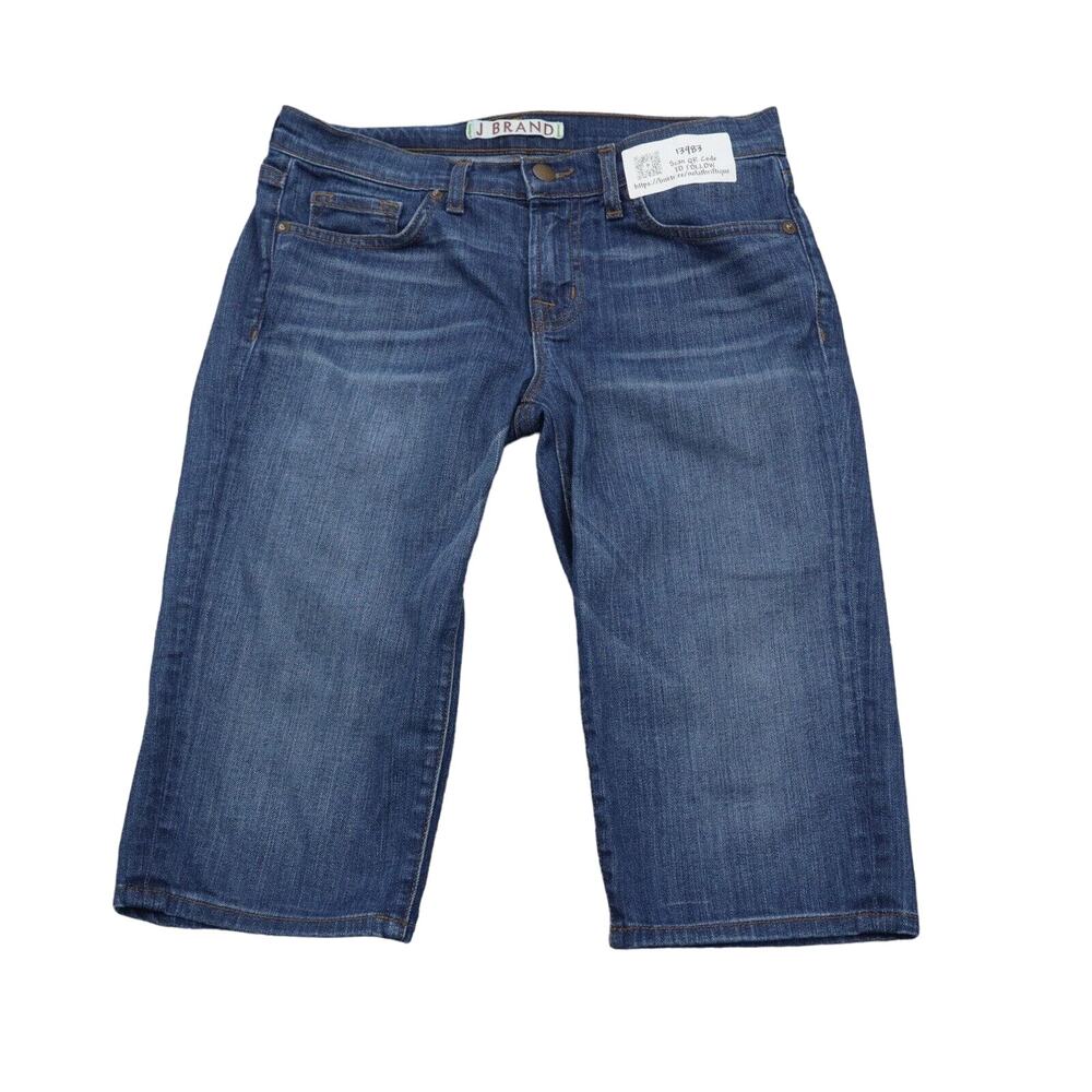 J Brand Shorts Womens 26 Blue Capri Denim Jeans Stretch 5 Pockets Button